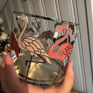 Flamingo Metal Candle Holder - Pink & silver Accent